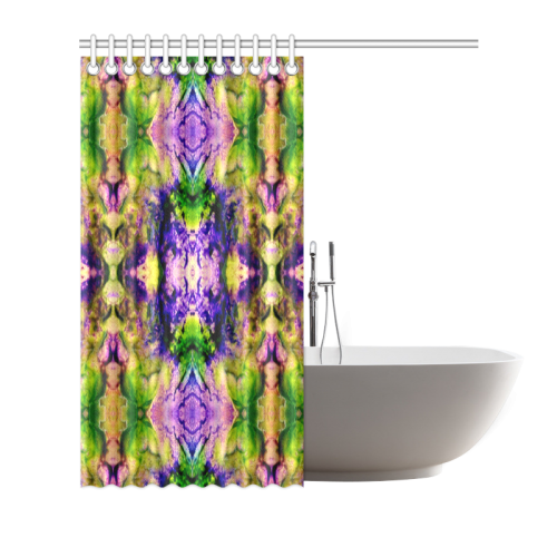 Green,Purple Yellow ,Goa Pattern Shower Curtain 66"x72"