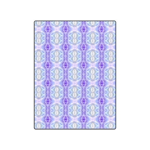 Light Blue Purple White Girly Pattern Blanket 50"x60"