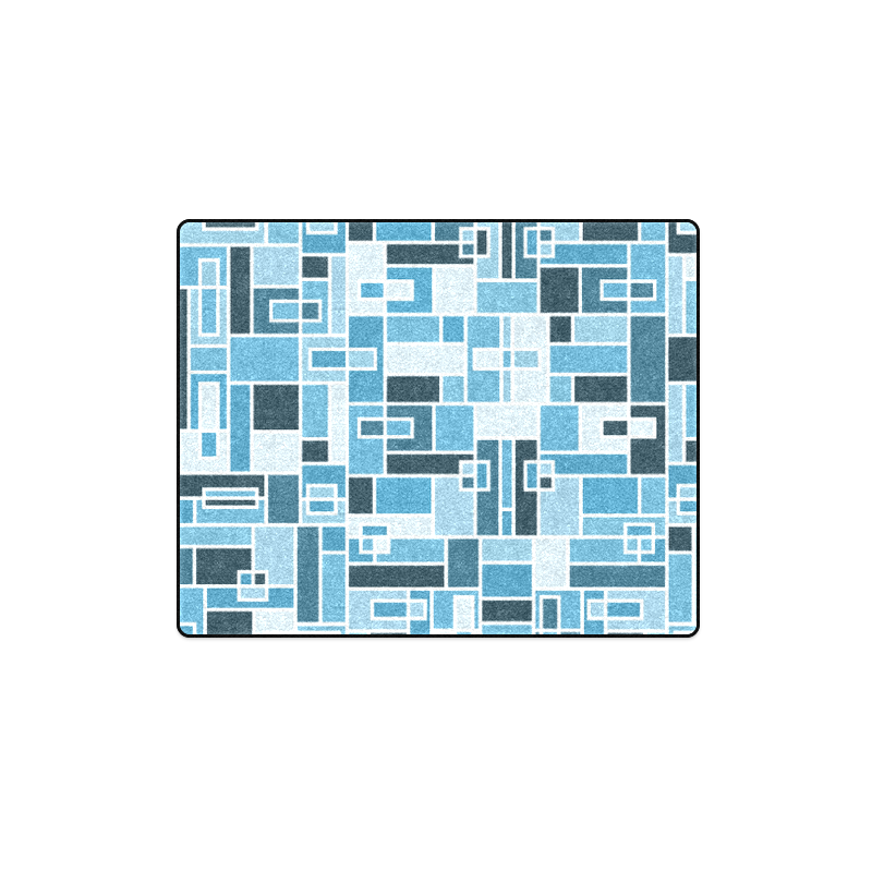 Blue Geometric Blocks by ArtformDesigns Blanket 40"x50"