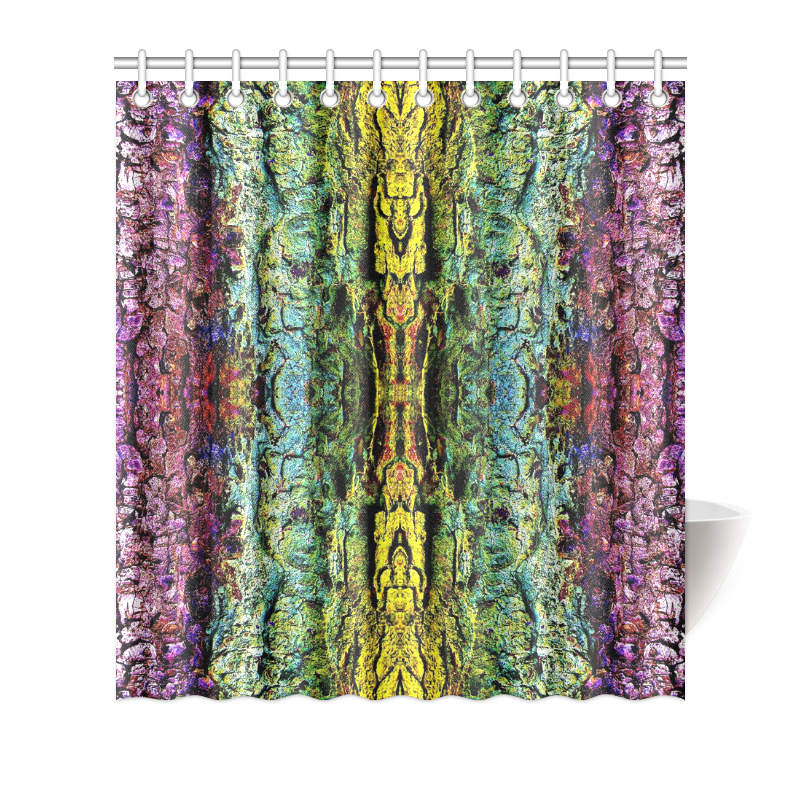 Abstract, Yellow Green, Purple, Shower Curtain 66"x72"