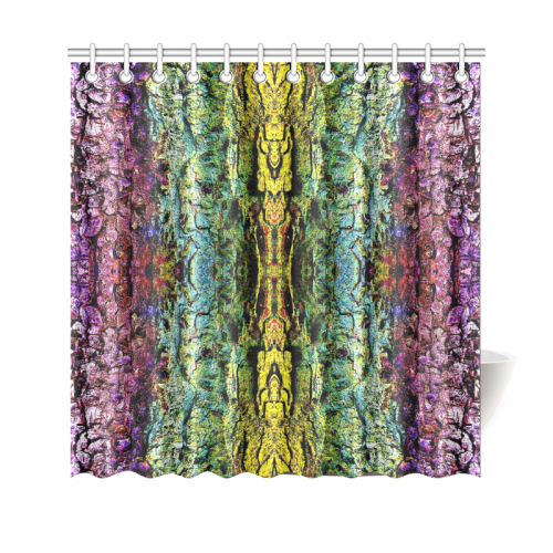Abstract, Yellow Green, Purple, Shower Curtain 69"x70"