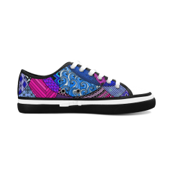 Pink Purple Blue Tangle Doodle by ArtformDesigns Women's Canvas Zipper Shoes (Model 001)