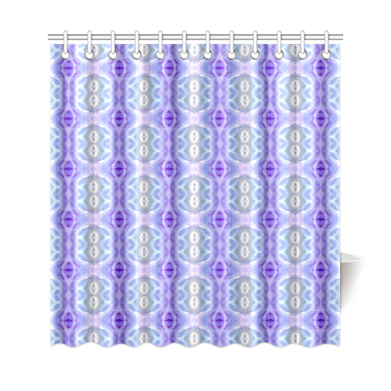 Light Blue Purple White Girly Pattern Shower Curtain 69"x72"