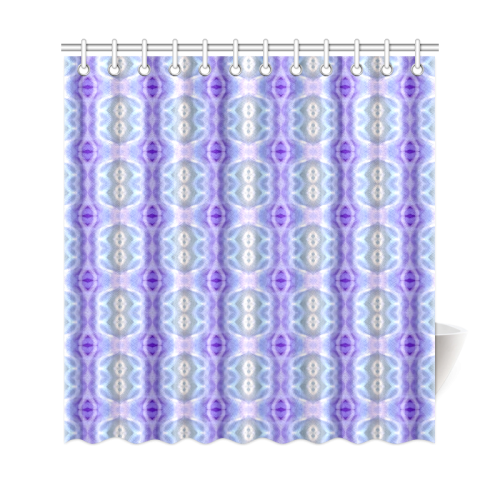Light Blue Purple White Girly Pattern Shower Curtain 69"x72"