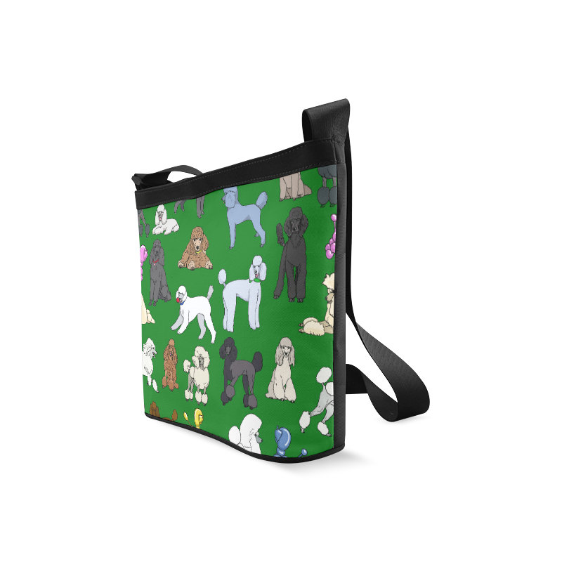 poodles hunter green Crossbody Bags (Model 1613) | ID: D633853