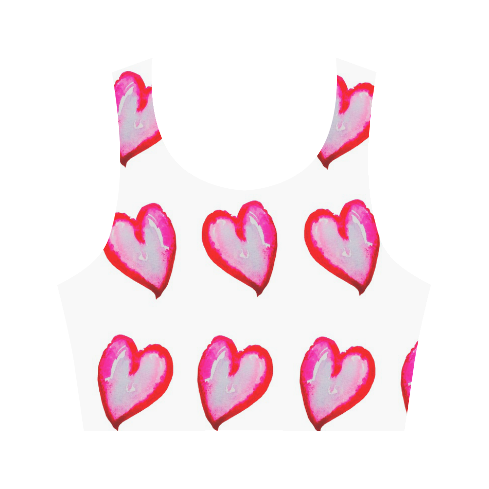 Hearts she said she wouldn't go Women's Crop Top (Model T42)