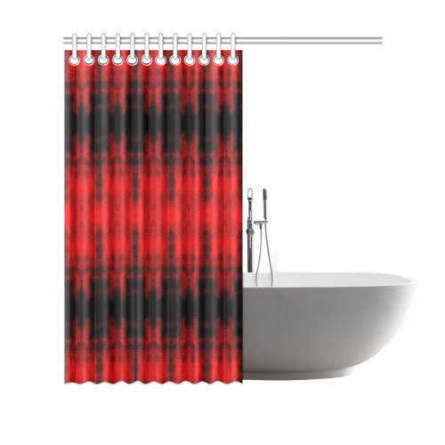 Red Black Gothic Pattern Shower Curtain 69"x70"