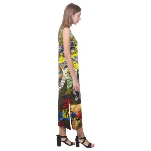 THE PLANE TECHNICIAN / UNPAINTER Phaedra Sleeveless Open Fork Long Dress (Model D08)