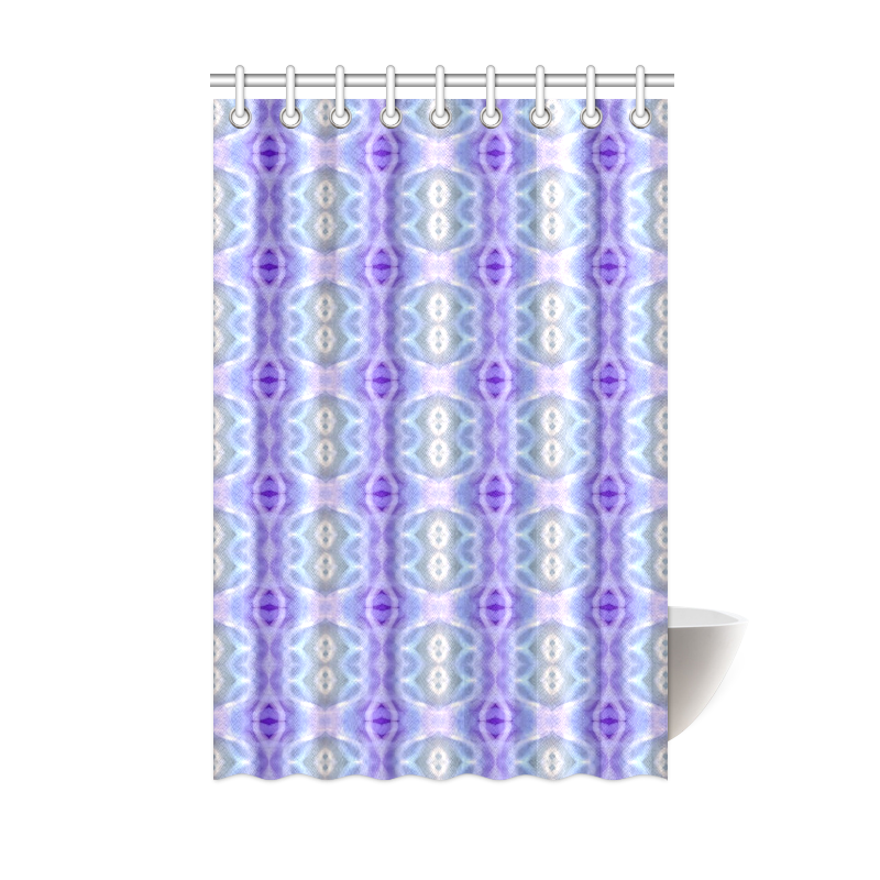 Light Blue Purple White Girly Pattern Shower Curtain 48"x72"