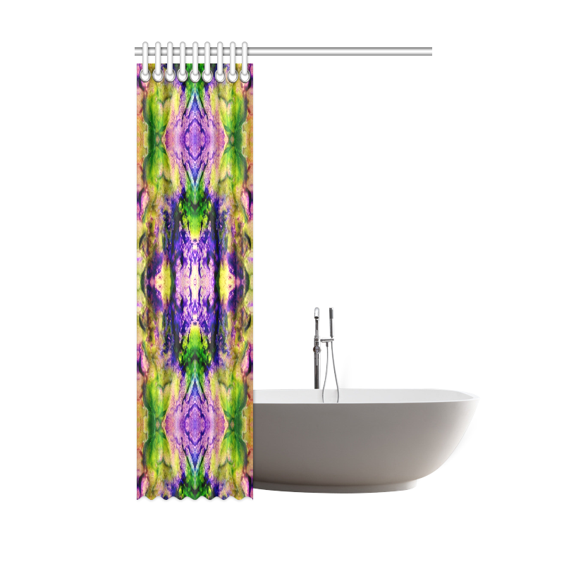 Green,Purple Yellow ,Goa Pattern Shower Curtain 48"x72"