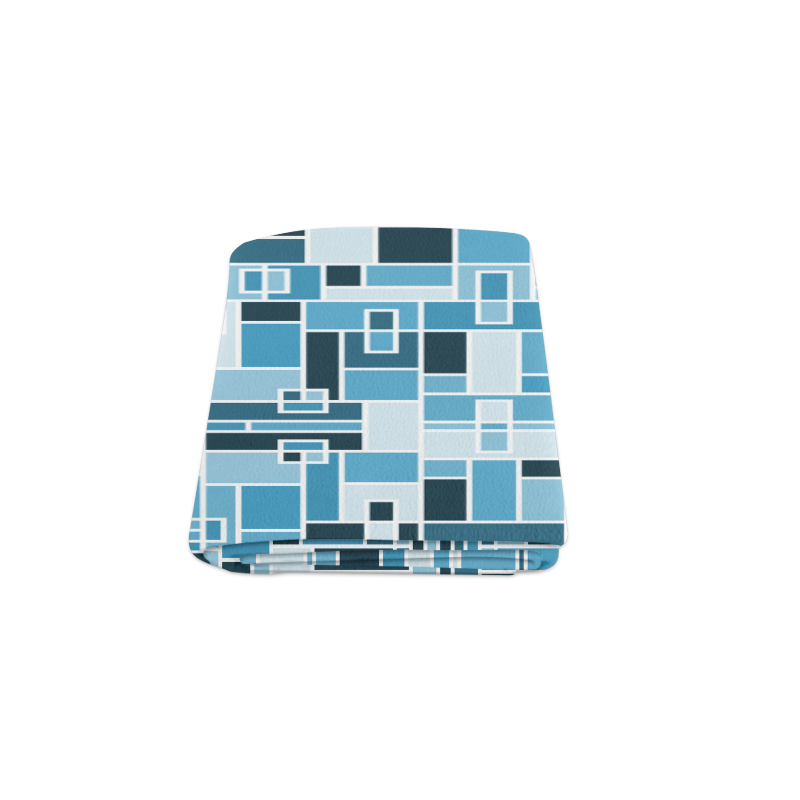 Blue Geometric Blocks by ArtformDesigns Blanket 50"x60"