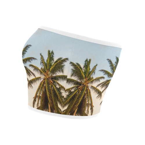 Chilling Tropical Palm Trees Blue Sky Scene Bandeau Top