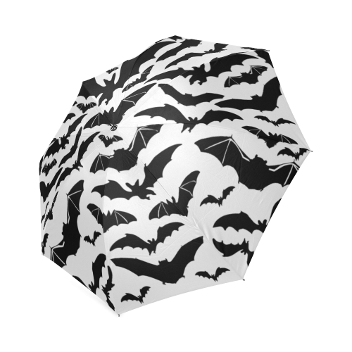 White and black bats umbrella Foldable Umbrella (Model U01)