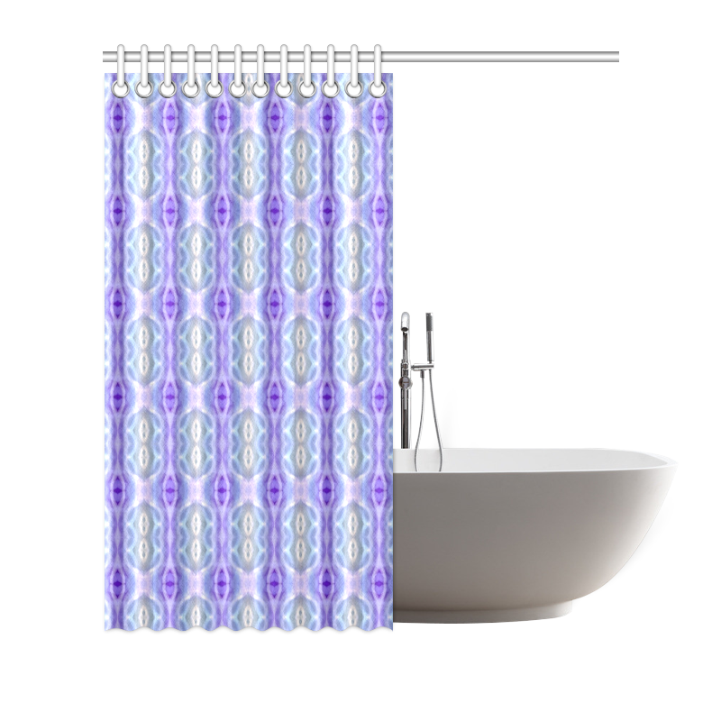 Light Blue Purple White Girly Pattern Shower Curtain 66"x72"