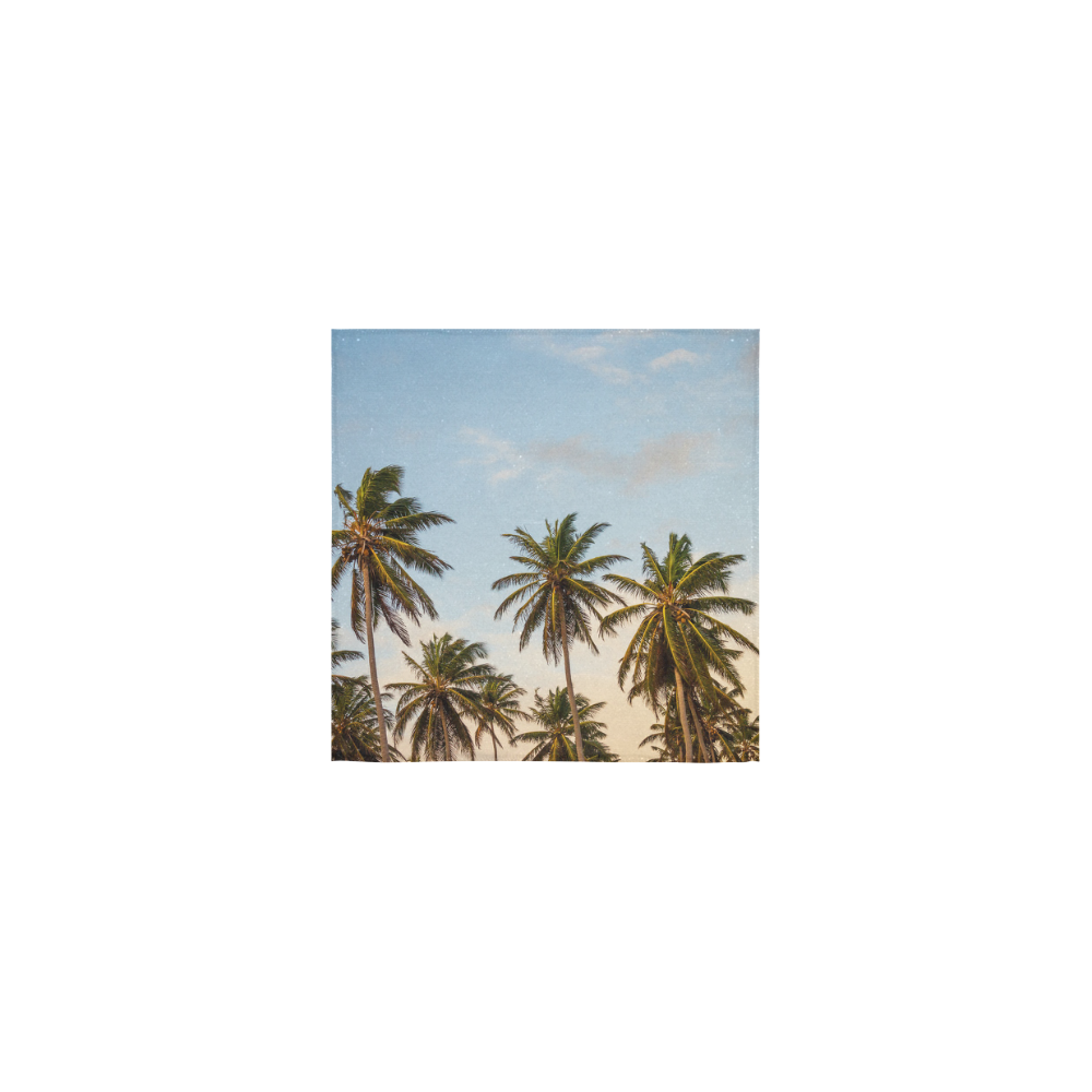 Chilling Tropical Palm Trees Blue Sky Scene Square Towel 13“x13”