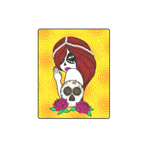 Sugar Skull Girl by ArtformDesigns Blanket 40"x50"