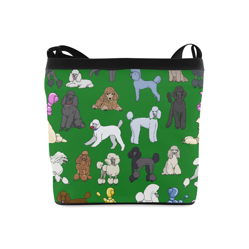 poodles hunter green Crossbody Bags (Model 1613) | ID: D633853