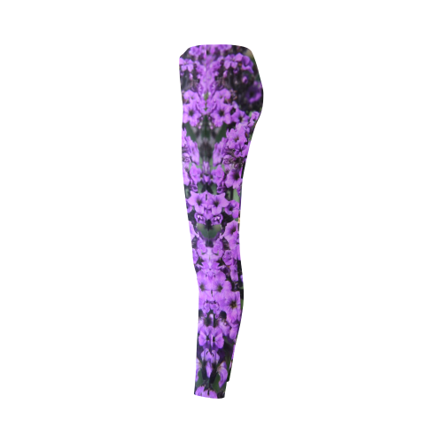 Purple Flowers Cassandra Women's Leggings (Model L01)