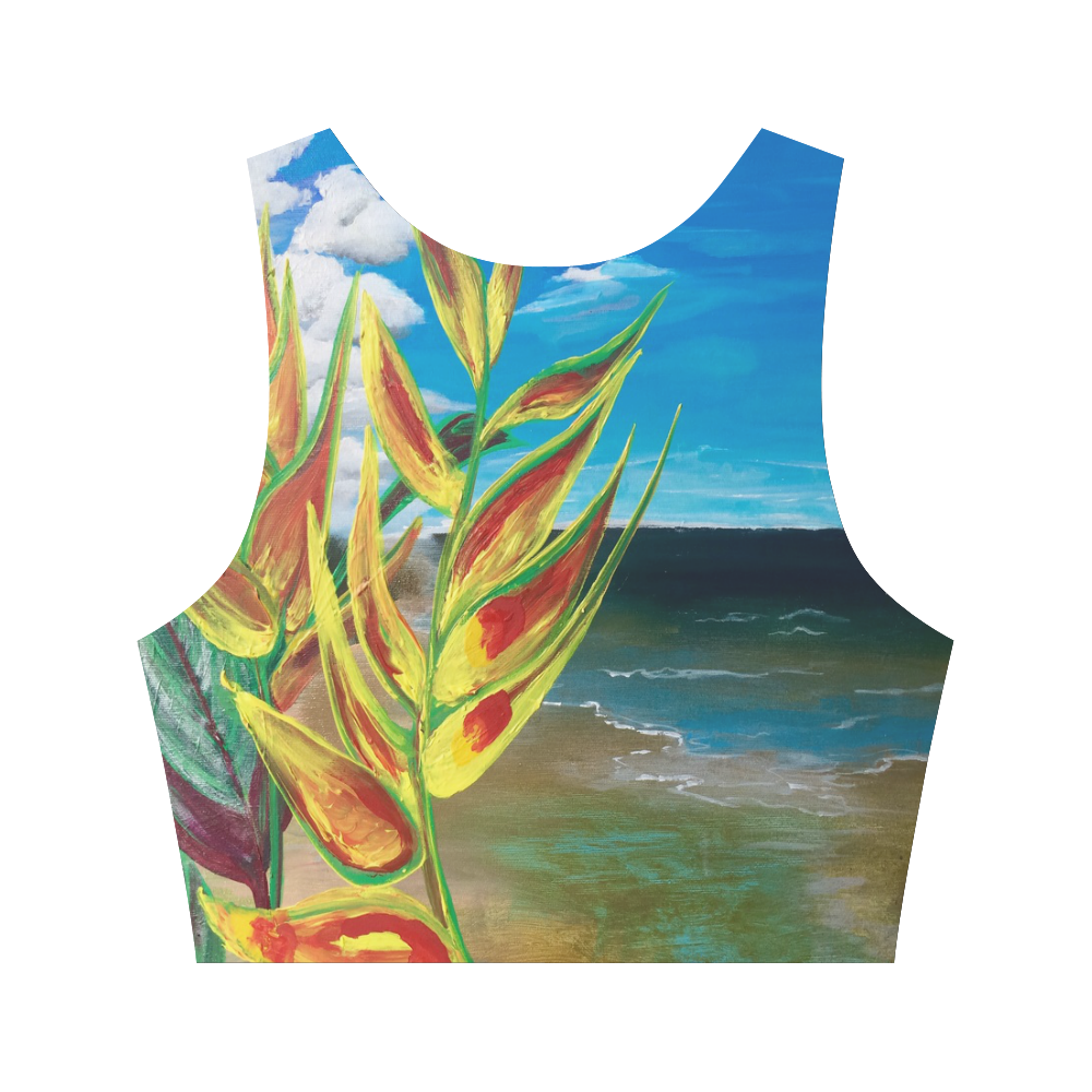 Heliconia Tropical Parrot Plant Take me There Women's Crop Top (Model T42)