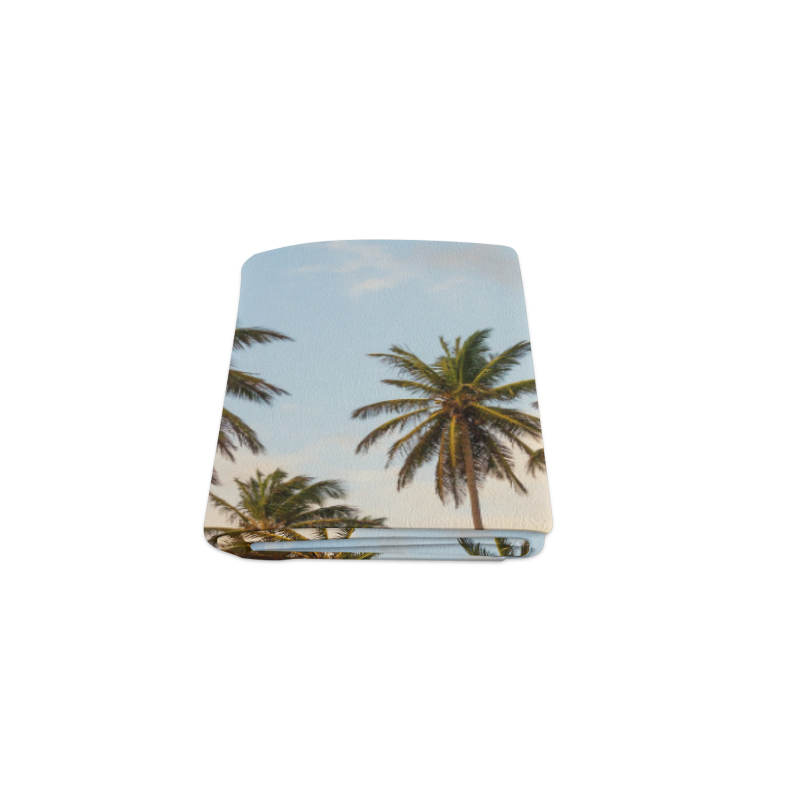 Chilling Tropical Palm Trees Blue Sky Scene Blanket 40"x50"