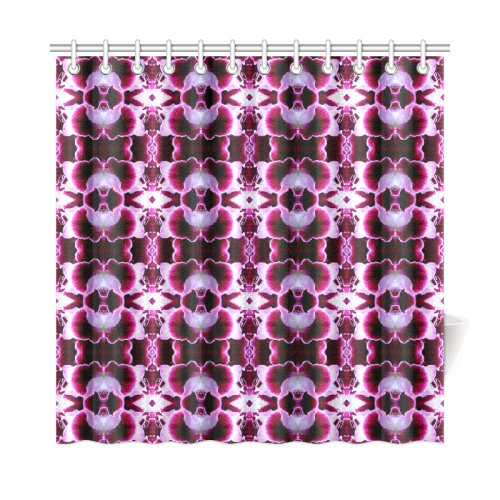 Purple White Flower Abstract Pattern Shower Curtain 72"x72"
