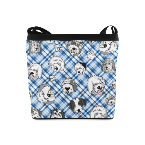 full blue and white plaid sheepie heads copy Crossbody Bags (Model 1613)