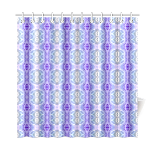 Light Blue Purple White Girly Pattern Shower Curtain 72"x72"