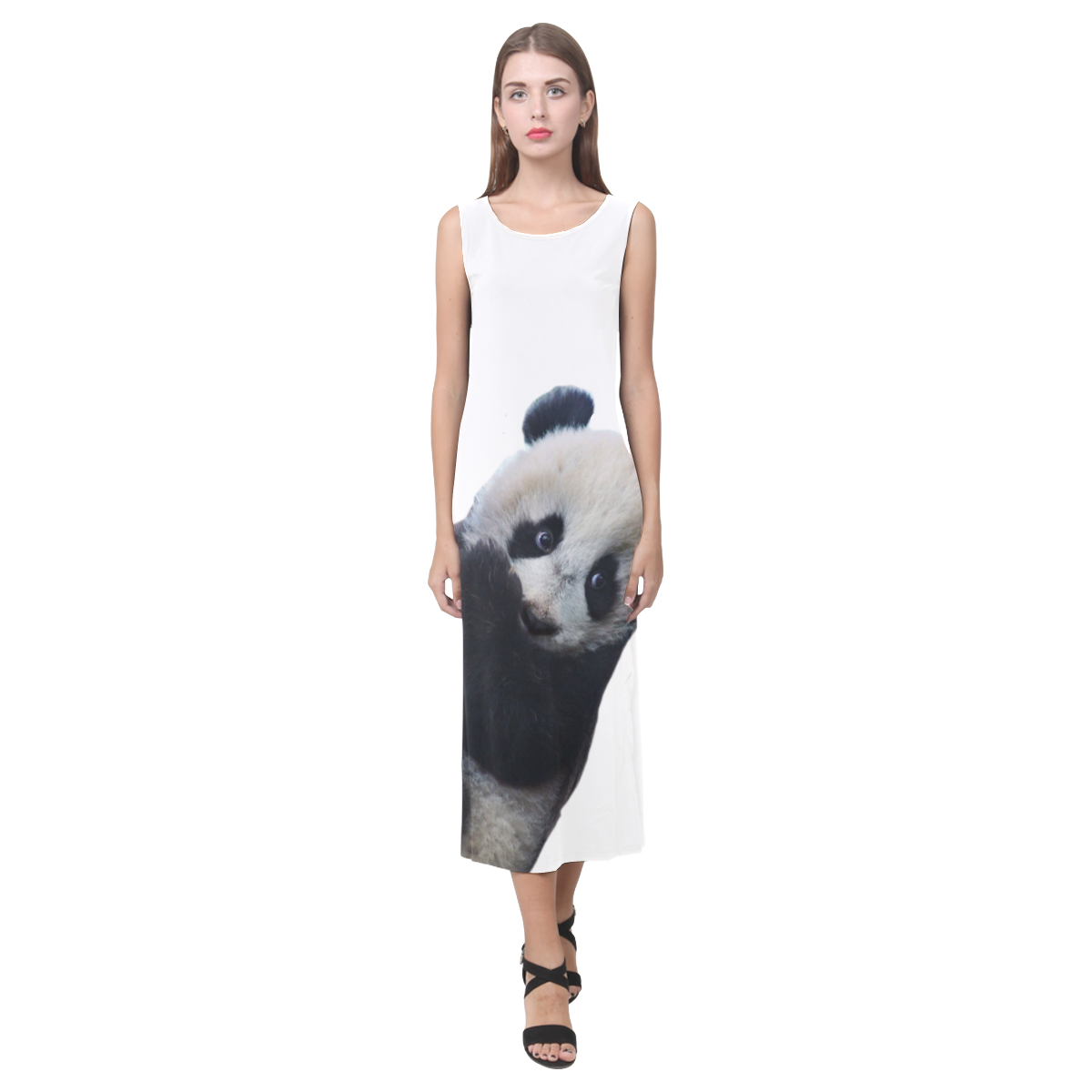 Panda Phaedra Sleeveless Open Fork Long Dress (Model D08)