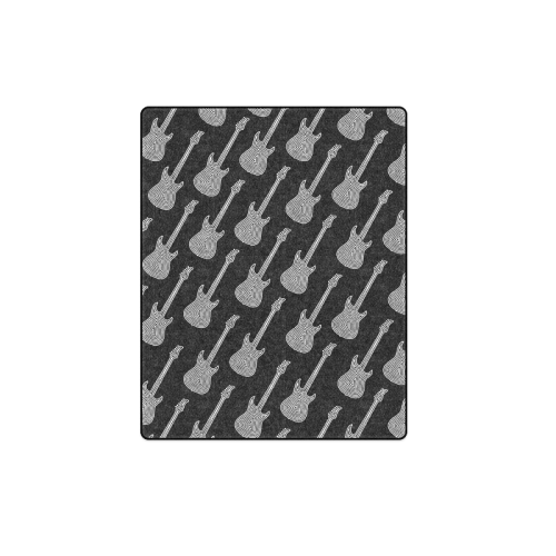 Black and White Guitars Pattern by ArtformDesigns Blanket 40"x50"