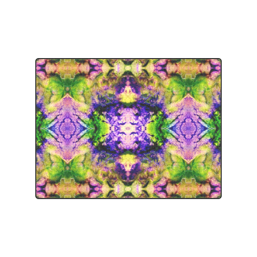 Green,Purple Yellow ,Goa Pattern Blanket 50"x60"