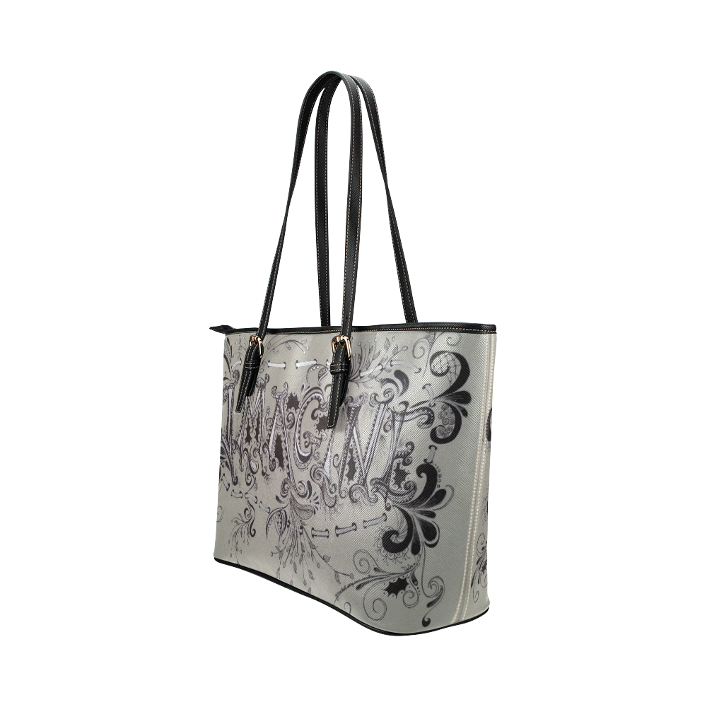 "IMAGINE"-LEATHER TOTE Leather Tote Bag/Large (Model 1651)