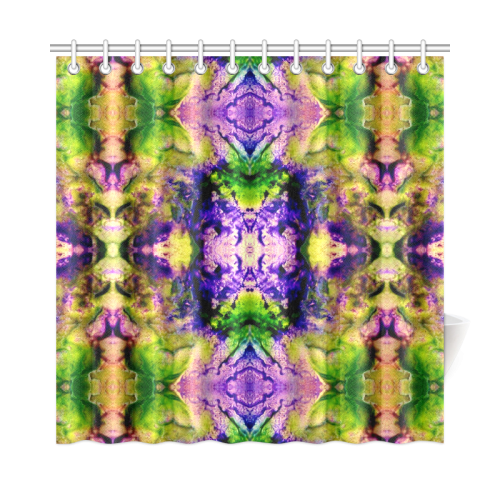 Green,Purple Yellow ,Goa Pattern Shower Curtain 72"x72"
