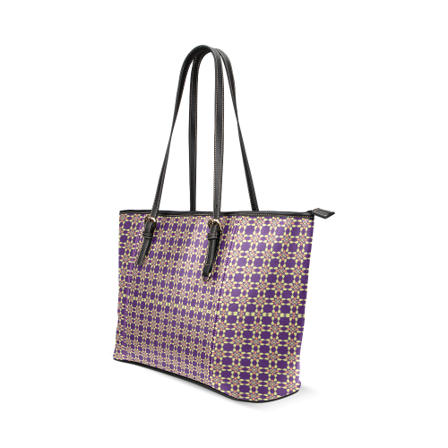 Purple Leather Tote Bag/Small (Model 1640)
