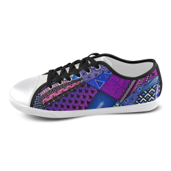 Pink Purple Blue Tangles by ArtformDesigns Women's Canvas Shoes (Model 016)