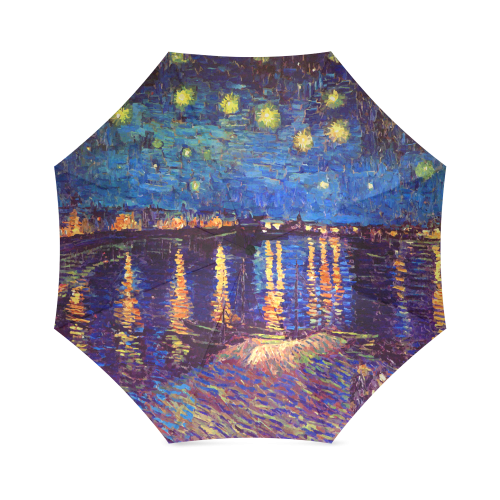 Van Gogh Starry Night Over Rhone Foldable Umbrella (Model U01)