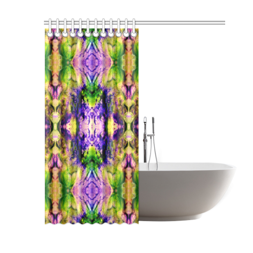 Green,Purple Yellow ,Goa Pattern Shower Curtain 60"x72"
