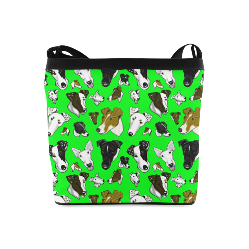 Smooth fox Terrier green Crossbody Bags (Model 1613)