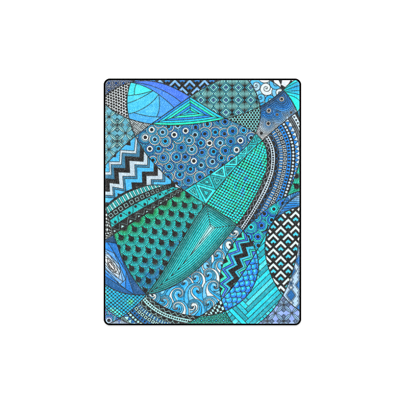 Blue Green Tangles by ArtformDesigns Blanket 40"x50"