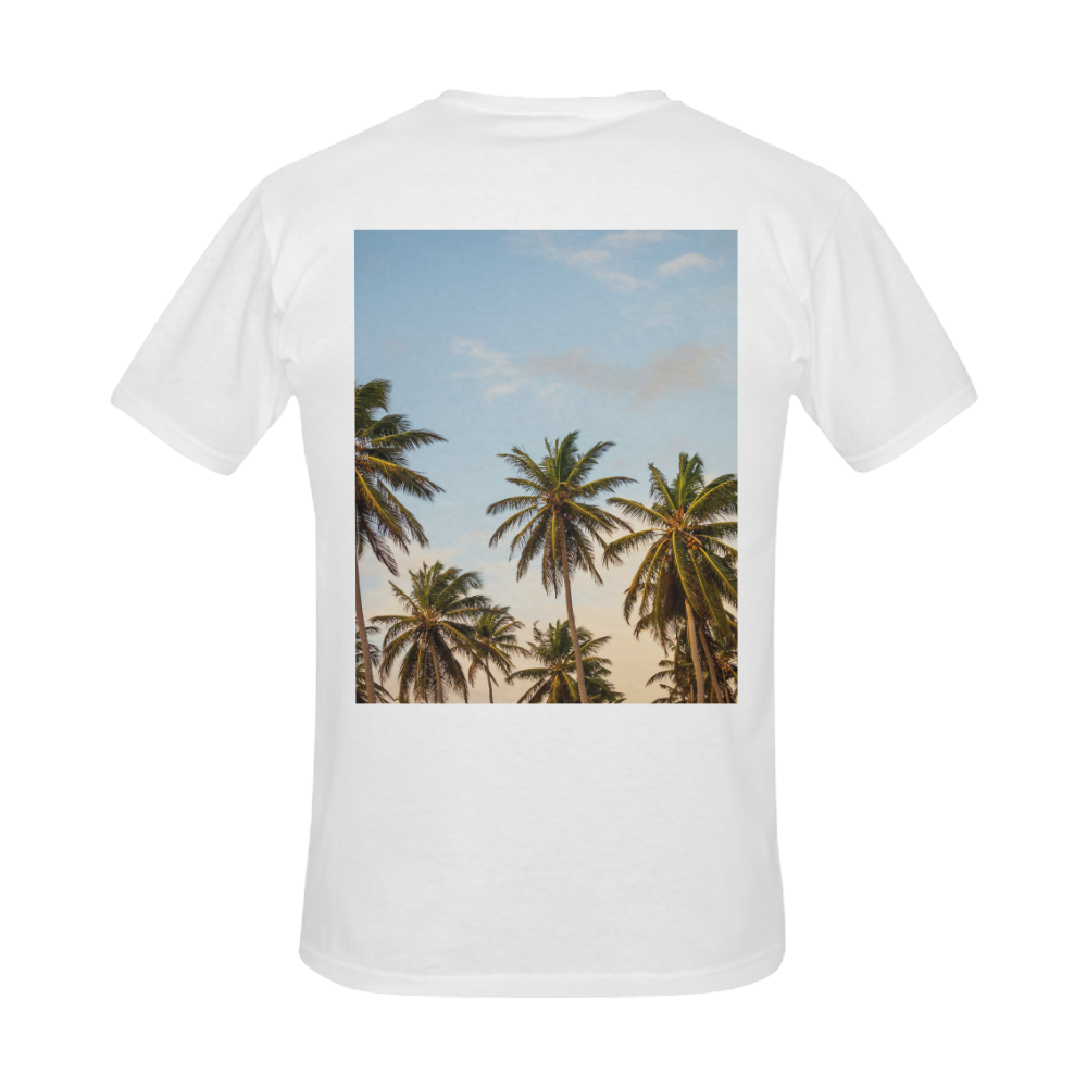 Chilling Tropical Palm Trees Blue Sky Scene Men's Slim Fit T-shirt (Model T13)