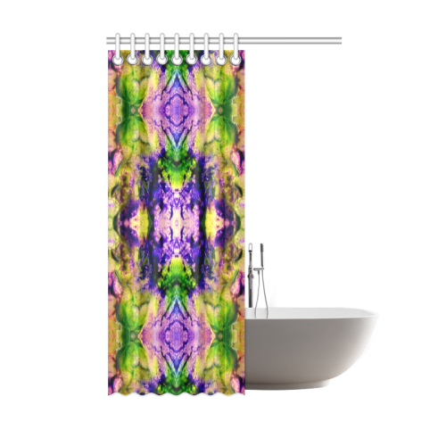 Green,Purple Yellow ,Goa Pattern Shower Curtain 48"x72"