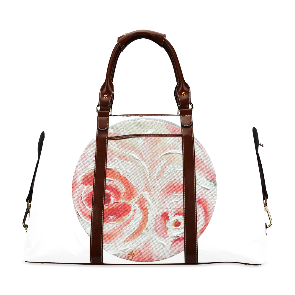 Peach Plum Roses Classic Travel Bag (Model 1643)
