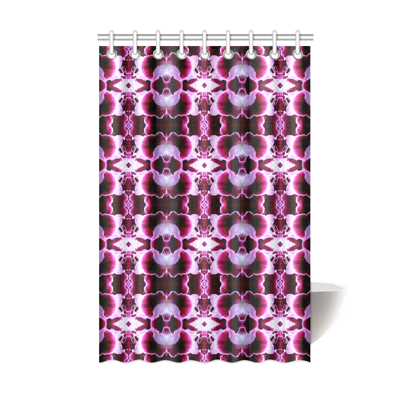 Purple White Flower Abstract Pattern Shower Curtain 48"x72"