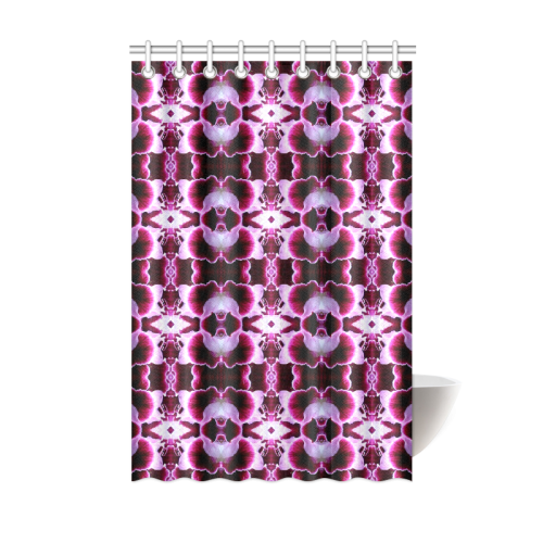 Purple White Flower Abstract Pattern Shower Curtain 48"x72"