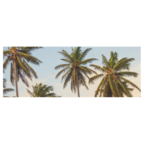 Chilling Tropical Palm Trees Blue Sky Scene Travel Mug (Silver) (14 Oz)