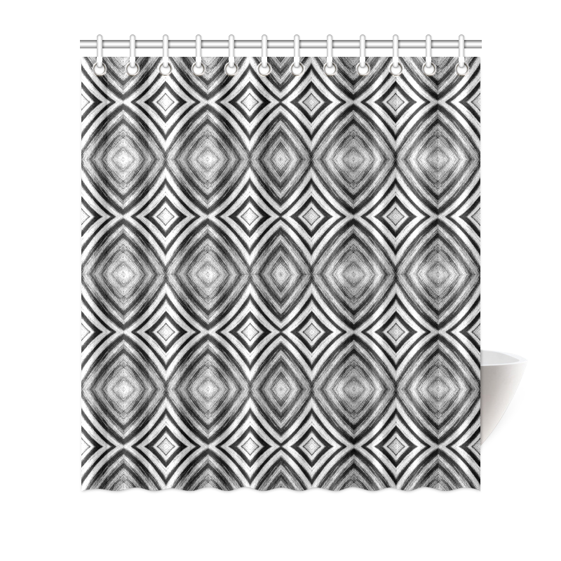 black and white diamond pattern Shower Curtain 66"x72"