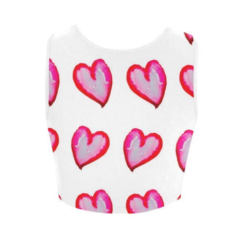 Hearts she said she wouldn't go Women's Crop Top (Model T42)