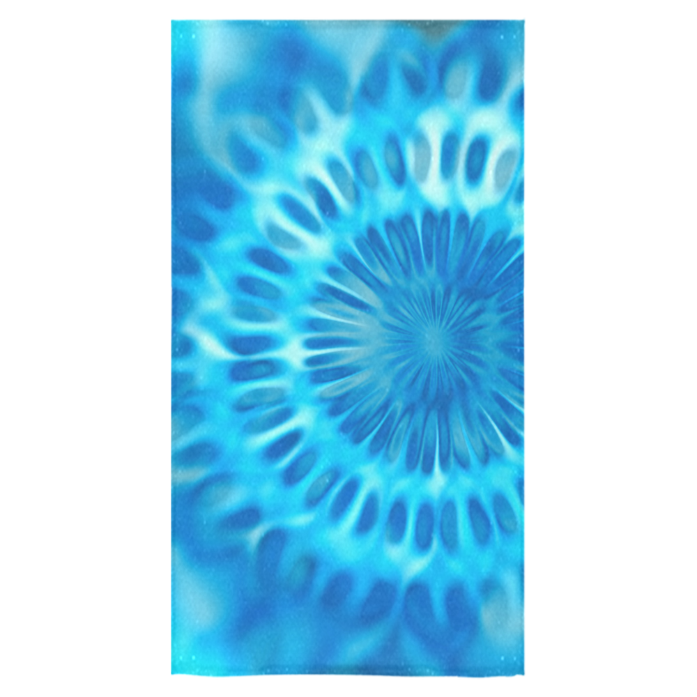 MAGIC FRACTAL FLOWER blue cyan Bath Towel 30