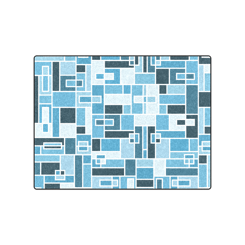Blue Geometric Blocks by ArtformDesigns Blanket 50"x60"