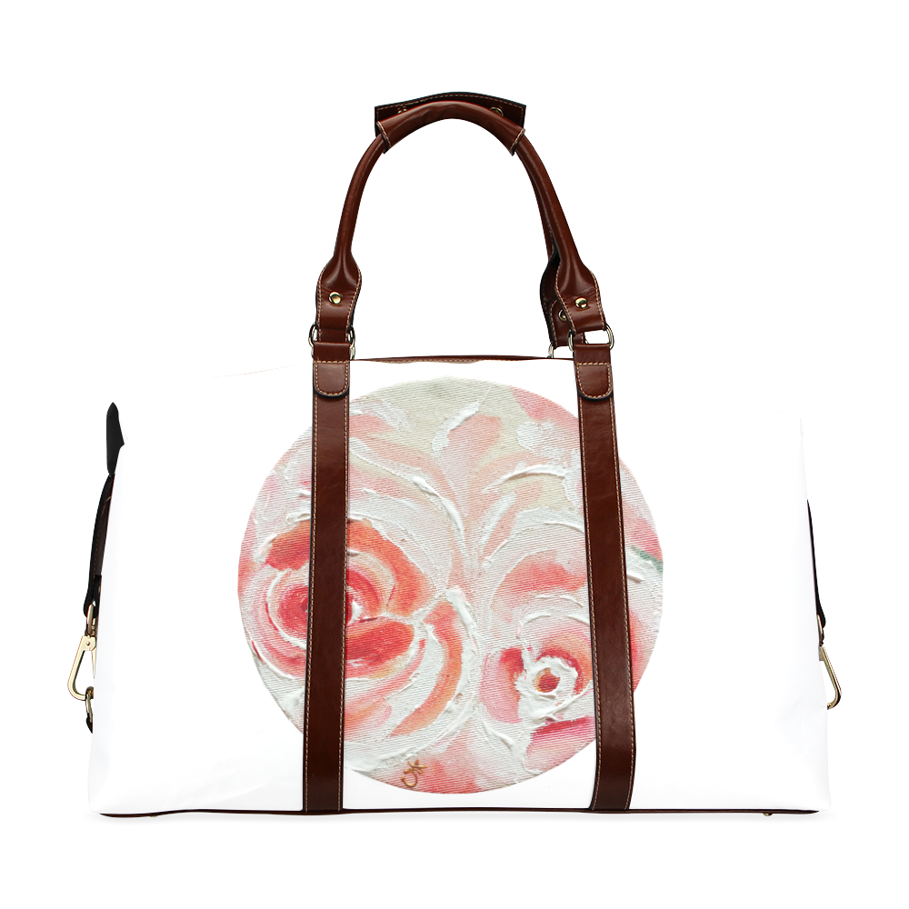 Peach Plum Roses Classic Travel Bag (Model 1643)