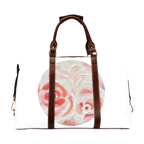 Peach Plum Roses Classic Travel Bag (Model 1643)